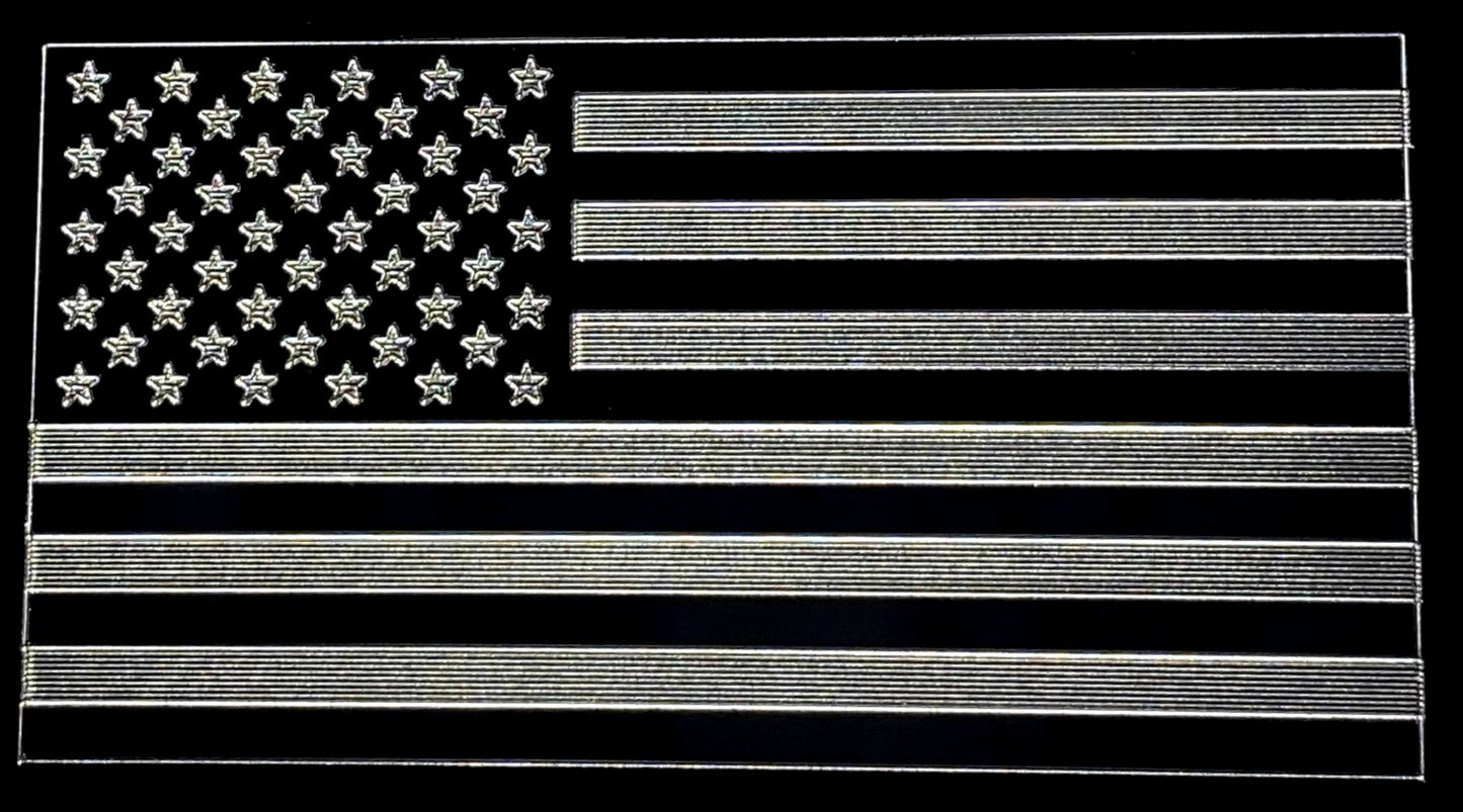 Custom Engraved American Flag on Matte Black 8oz Premium Stainless Steel Flask