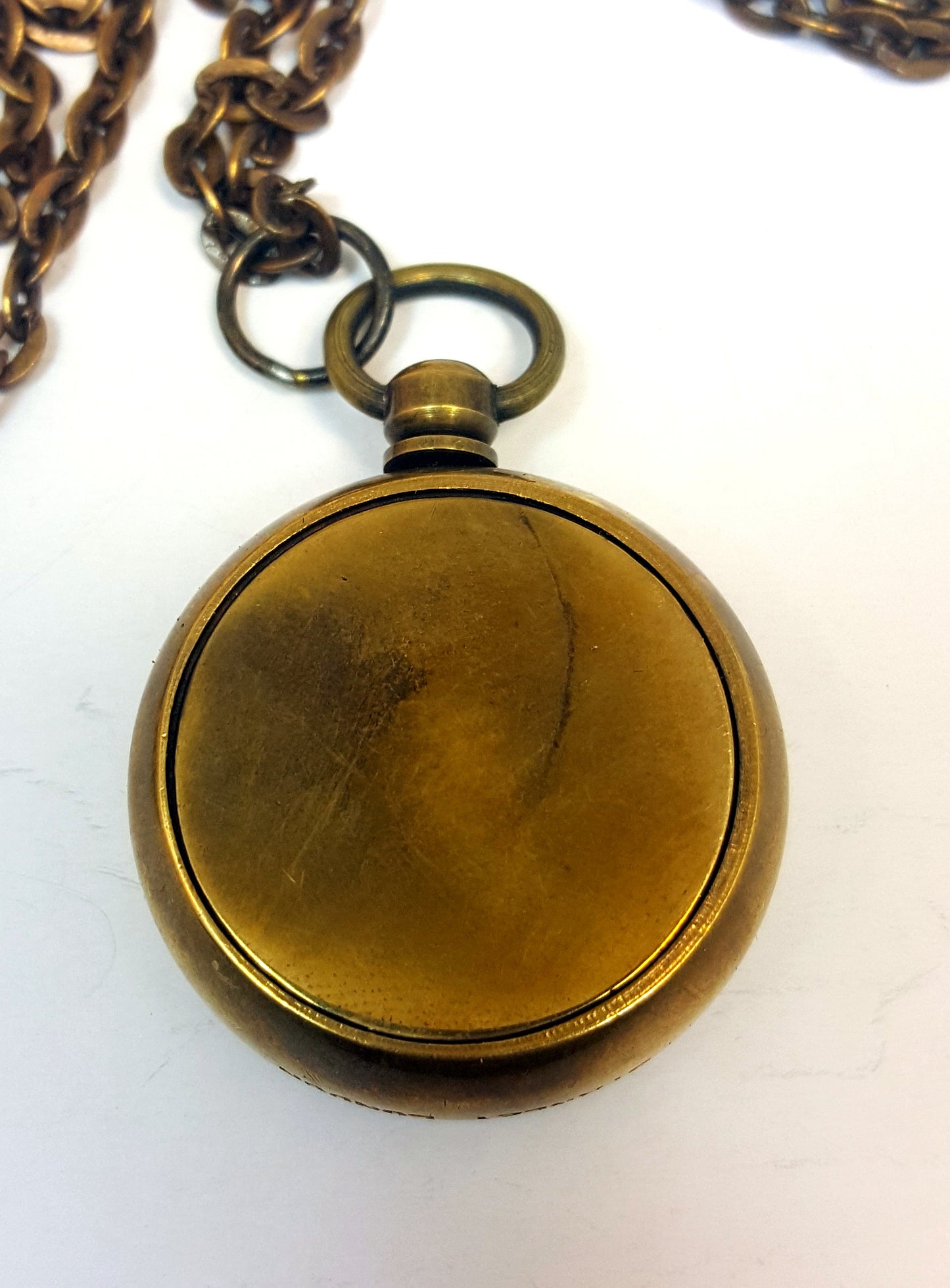 Antique Solid Brass Nautical Reproduction Fully Functional Compass Necklace with Optional Custom Engraving