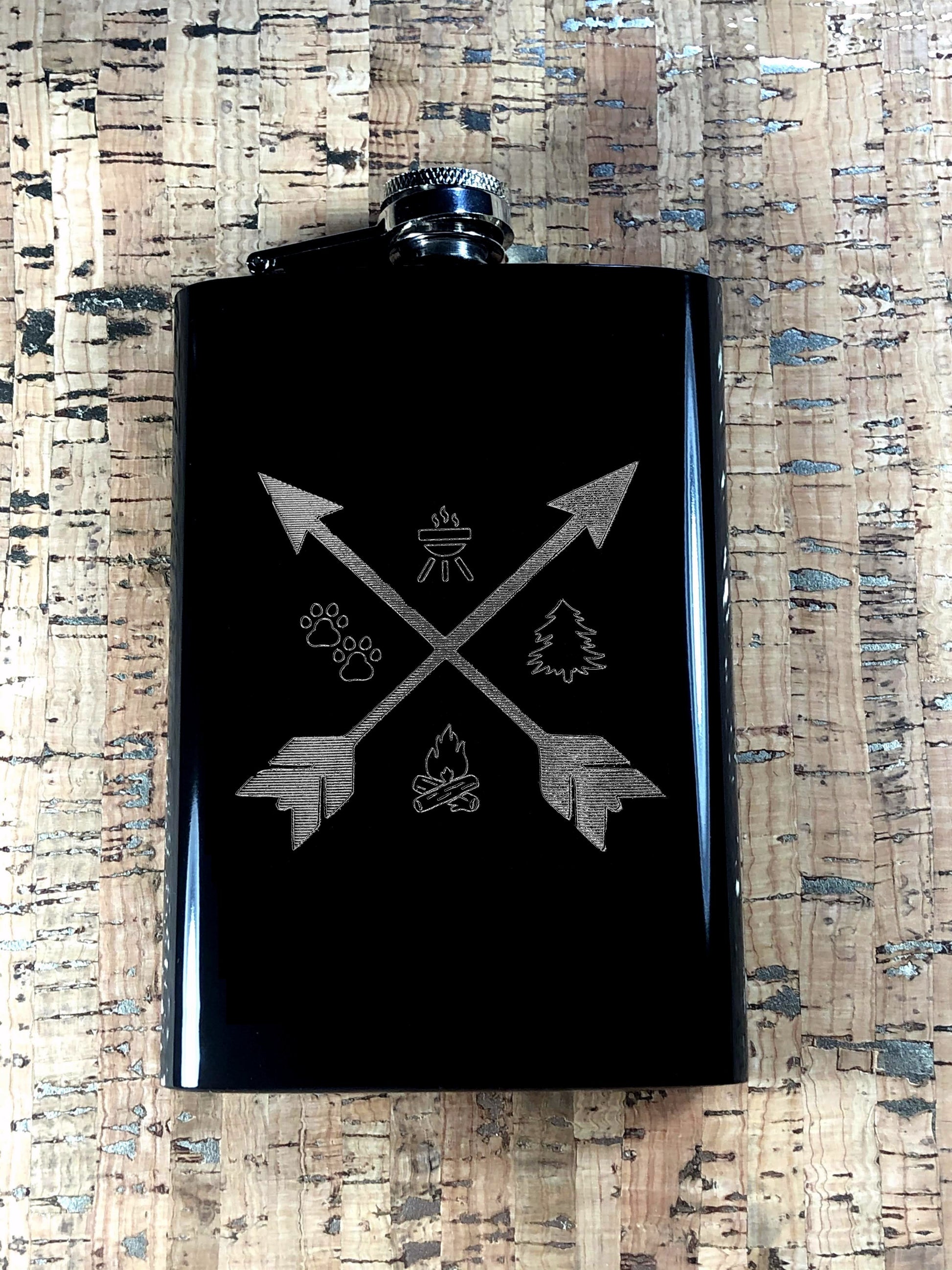 8oz BLACK Elements Flask