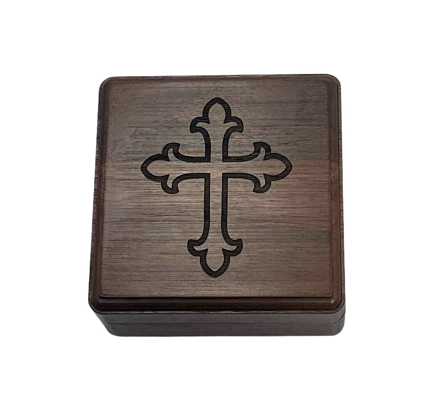 Made in the USA Custom Engraved Cross on First Communion Keepsake Box with Optional Custom Engraved Plaque for Inside Lid