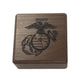 Made in the USA - US Marines Military Dog Tag Display Box with Optional Custom Engraved Plaque for Inside Lid (3 1/2" Square)