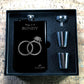 Custom Engraved Wedding Favor Flask on Matte Black 8oz Premium Stainless Steel Flask