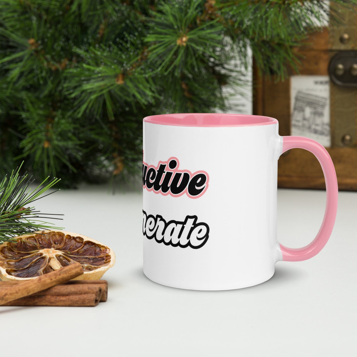 Productive Degenerate Mug with Pink Inside